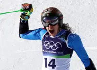 Olympics-Alpine skiing-Brignone completes golden double on home snow