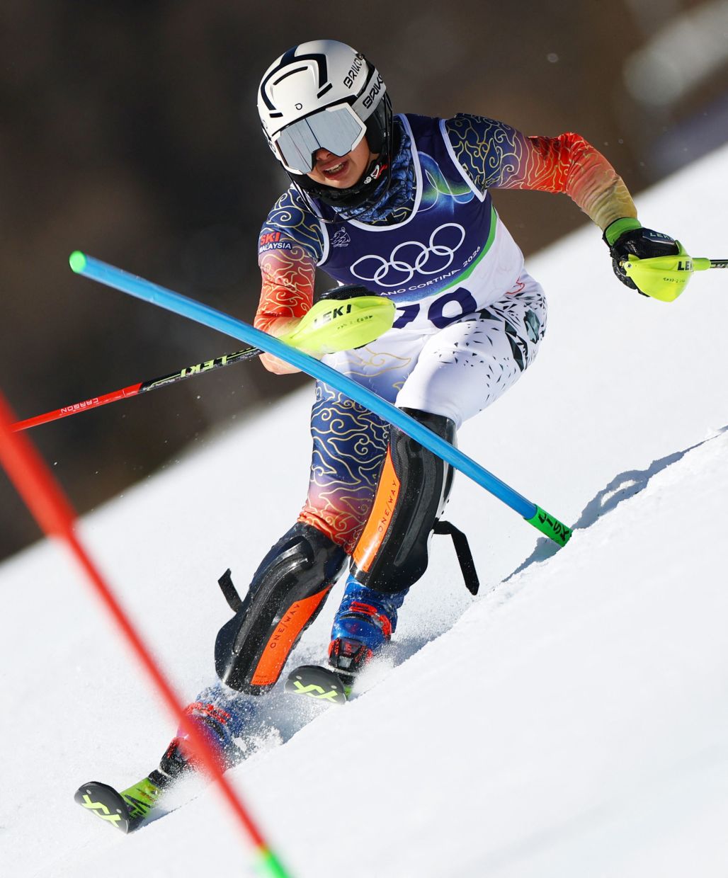In focus: Aruwin Salehhuddin in action during her first run in the women’s slalom. — Reuters