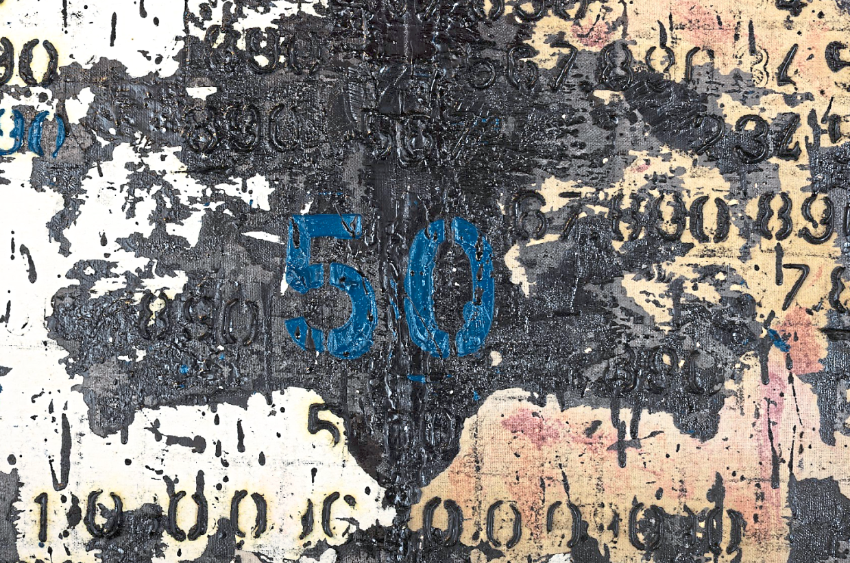 A close-up of Hamidi Hadi's 'Untitled Skeleton 2' painting, part of his new exhibition 'Menjejak Hening' at Wei-Ling Gallery in KL. Photo: Wei-Ling Gallery