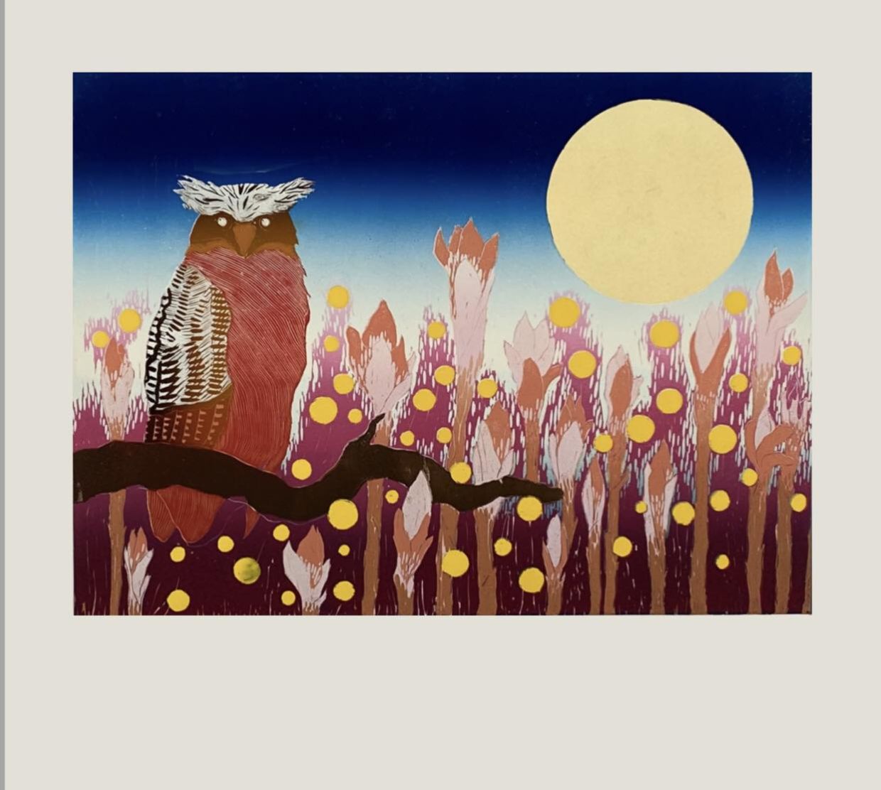 Luqman Yusry's 'Gurindam Glami Lemi' (linocut on paper, 2026). Photo: Chetak 17 