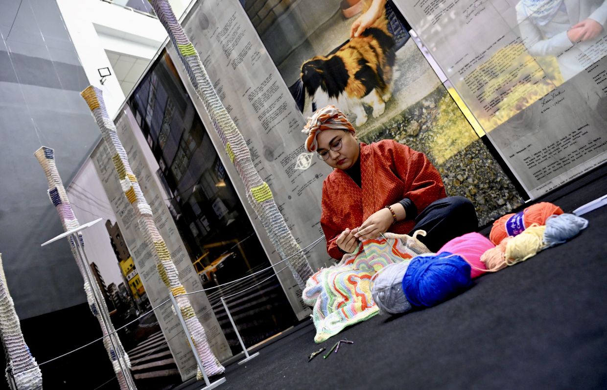 At her exhibition, Xeem Noor will hold live crochet sessions on Wednesdays, Saturdays and Sundays (11am to 3pm). Photo: The Star/Raja Faisal Hishan 