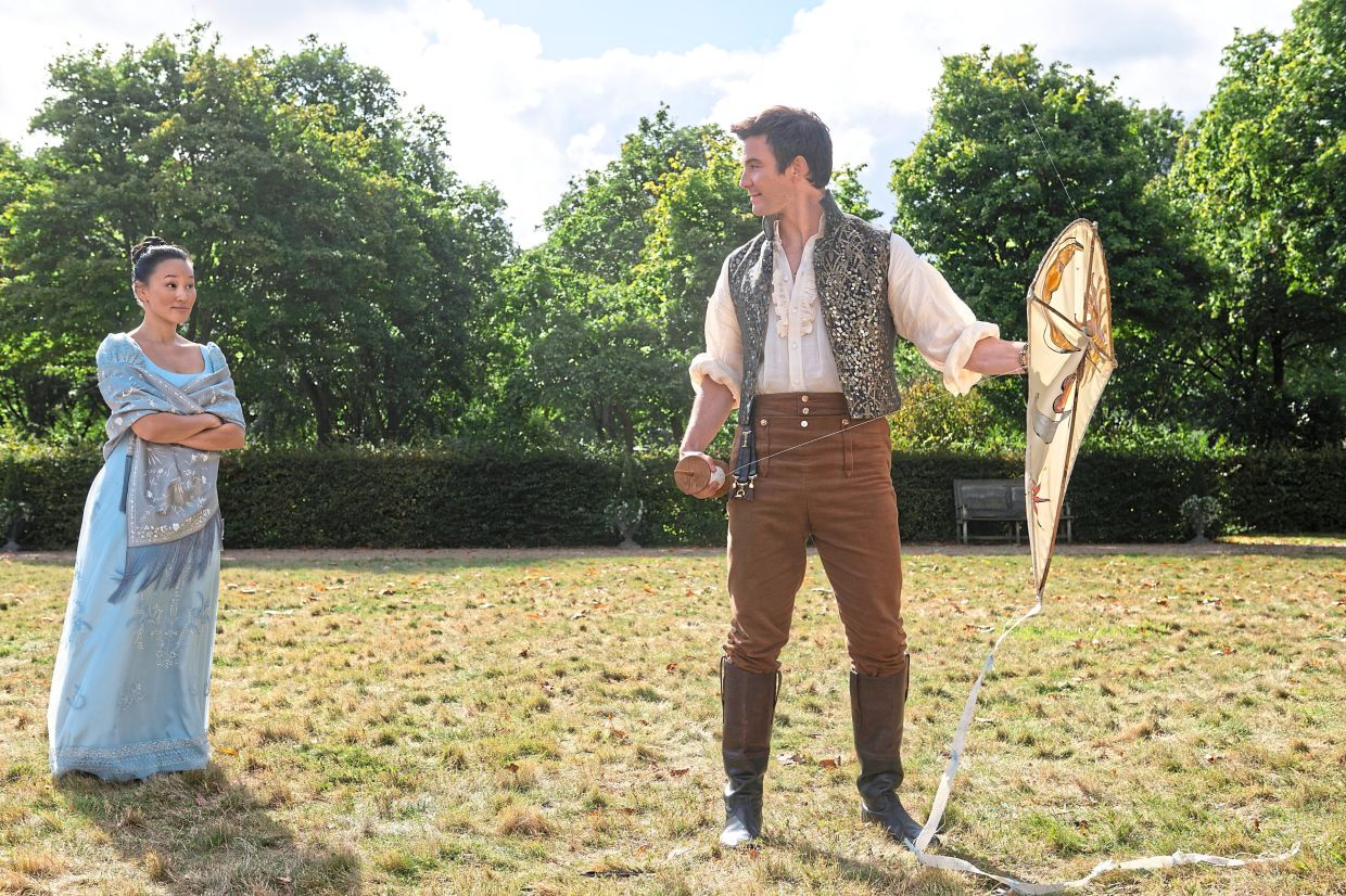 Ha (left) and Thompson play the newest Bridgerton couple: Sophie Baek and Benedict Bridgerton. — Photos: Handout