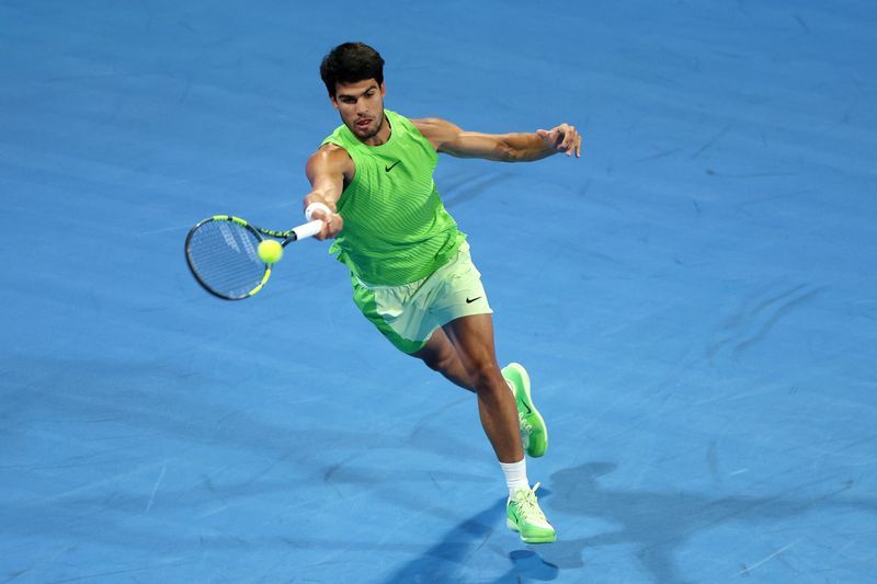 Tennis-Confident Alcaraz overcomes Rublev threat to reach Qatar Open final