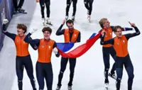 Olympics-Short track-Dutch win men's 5,000 metres relay