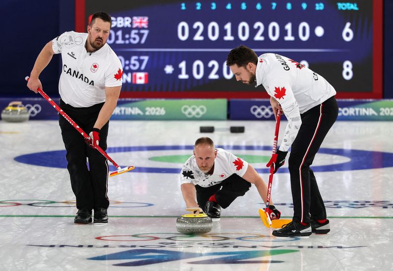 Olympics-Curling-Jacobs' Canada beat Britain to win men's curling gold