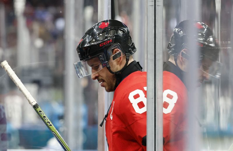 Olympics-Ice hockey-Canada's injured captain Crosby not in lineup for gold medal game