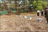 Six rocket launchers prepared for firing were seized in a field in Hlegu Township, Myanmar