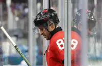 Olympics-Ice hockey-Canada's injured captain Crosby not in lineup for gold medal game