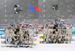 Olympics-Biathlon-Fantastic French relish Norway rivalry as medal gap closes