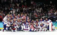 Olympics-Ice hockey-US honour late teammate Gaudreau after gold medal win