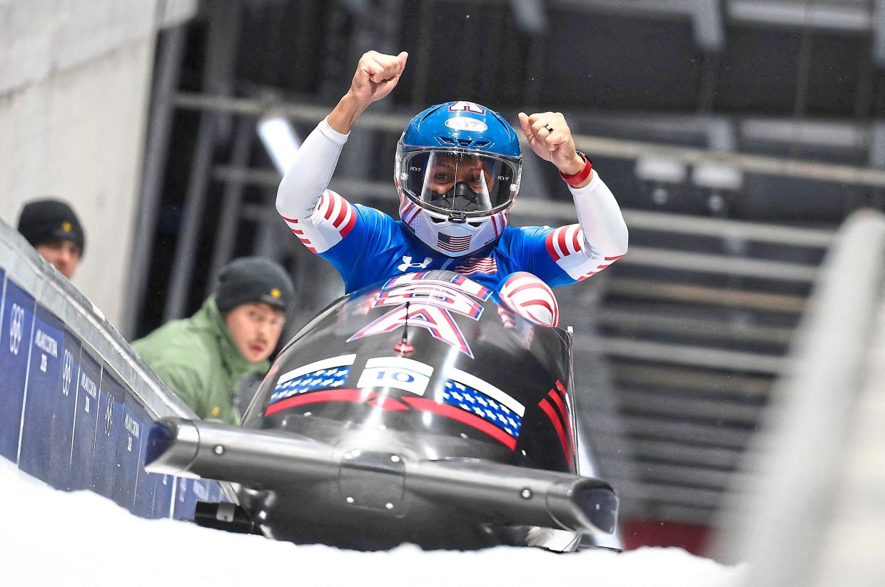 Elana after competing in the bobsleigh women's monobob heat 4 at Cortina Sliding Centre during the Milano Cortina 2026 Winter Olympic Games. Photo: AFP