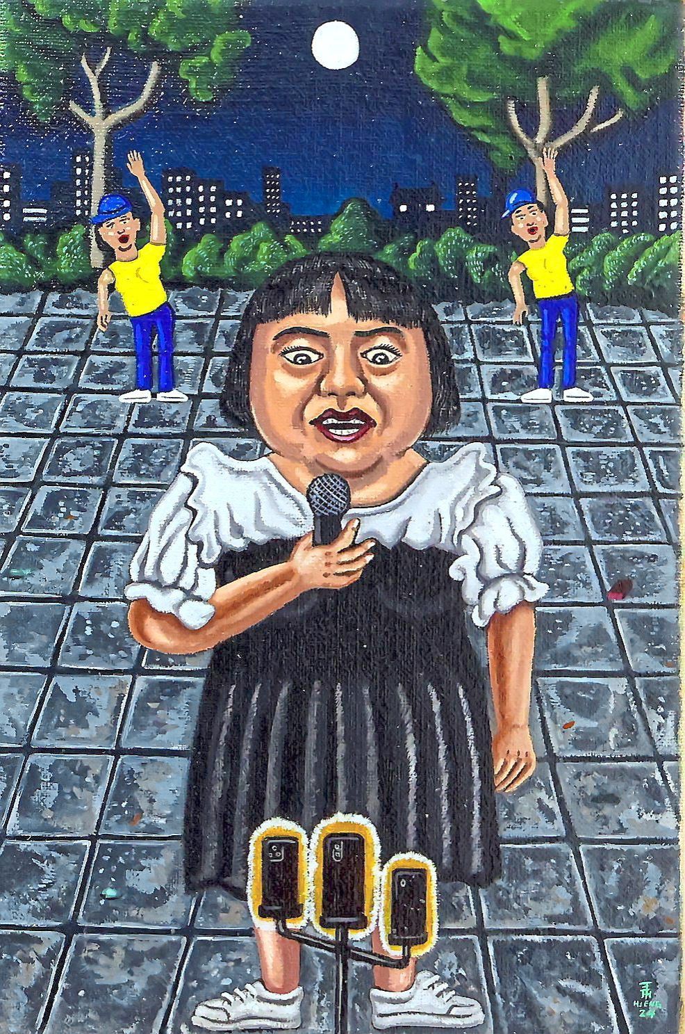 'A Singing Woman' (oil on linen, 2024).