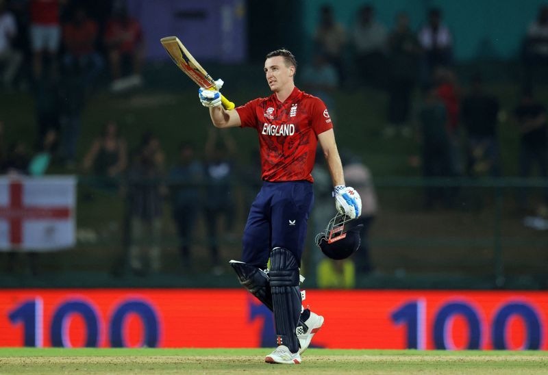 Cricket-Brook ton leads England to nervy win over Pakistan and T20 World Cup semis