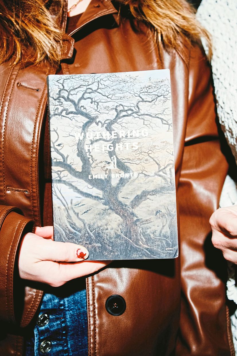 A reader poses with a newer edition of Bronte's classic book.
