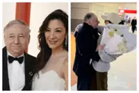 Michelle Yeoh surprises husband with roses at airport for his 80th birthday