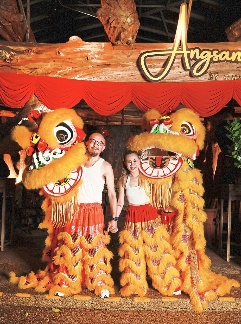 Left: Chan and Hong in matching outfits. — Courtesy photos