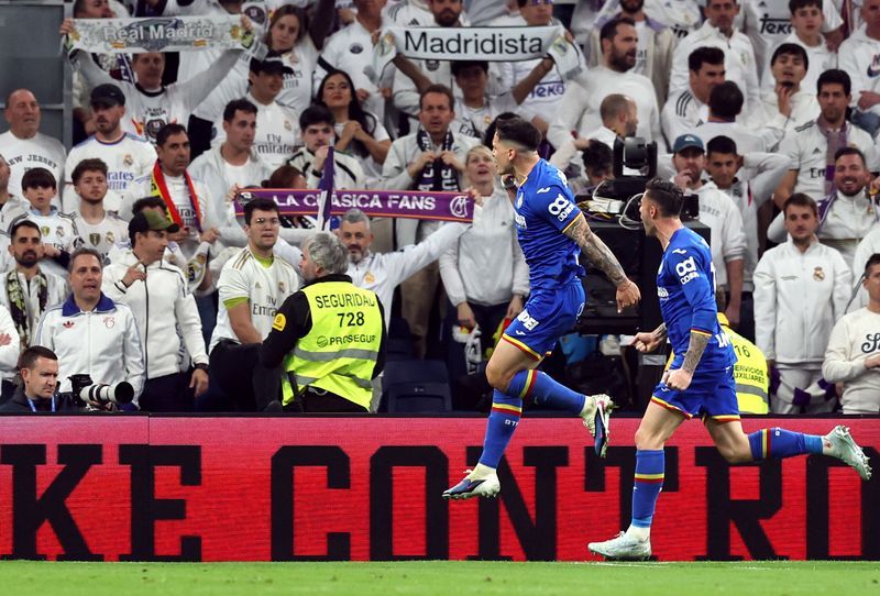 Soccer-Satriano volley stuns Real Madrid as Getafe shake up LaLiga title race