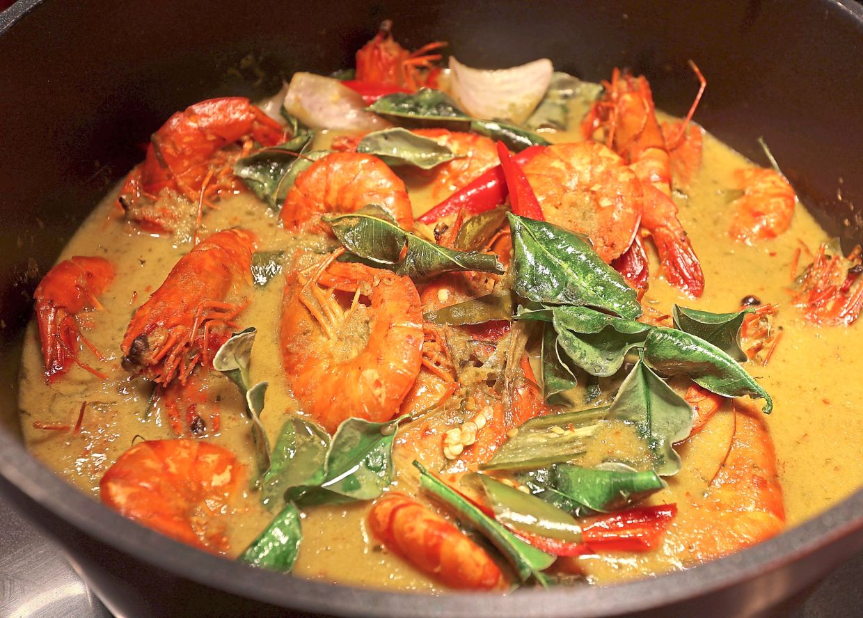 Creamy and spicy Masak Lemak Cili Udang Harimau. 