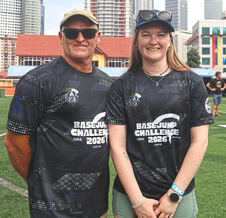 Willow, with father Andrew Murdoch, has added building to her list of BASE jumps.