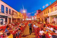 Open-air banquet in Ipoh street