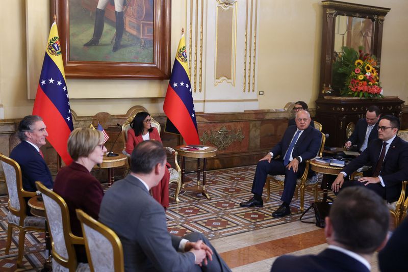 US Interior Secretary Burgum meeting with Venezuela acting President Rodriguez