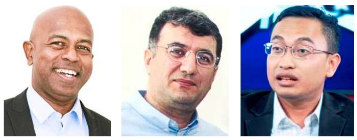 From left: Sivamurugan, Abdolreza and Mohammad Tawfik.