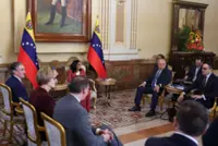 US Interior Secretary Burgum meeting with Venezuela acting President Rodriguez