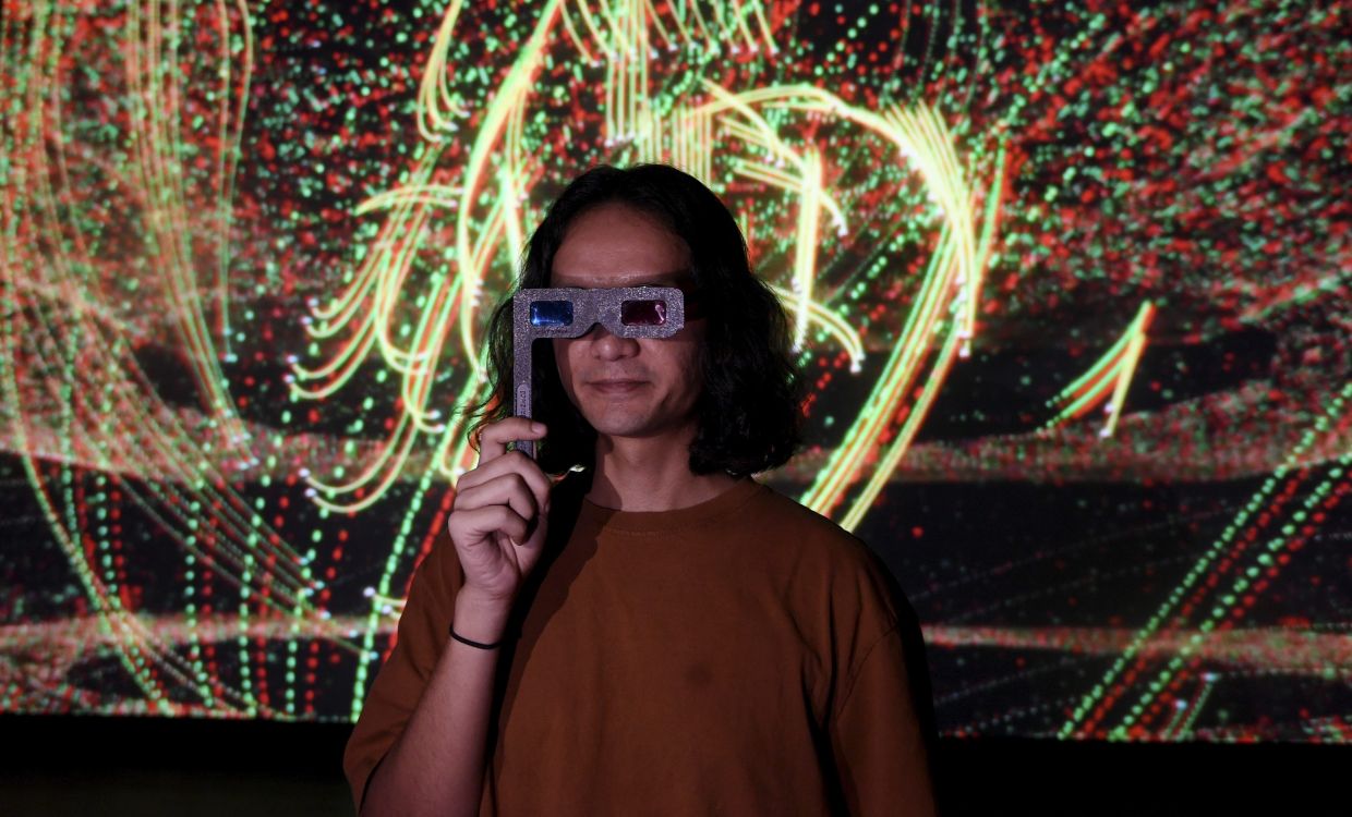 This weekend, new media artist Naqib Idris aka Cerikapak wraps up his debut solo exhibition 'Near-Depth Experience' at Galeri Filamen. Photo: The Star/Azhar Mahfof 