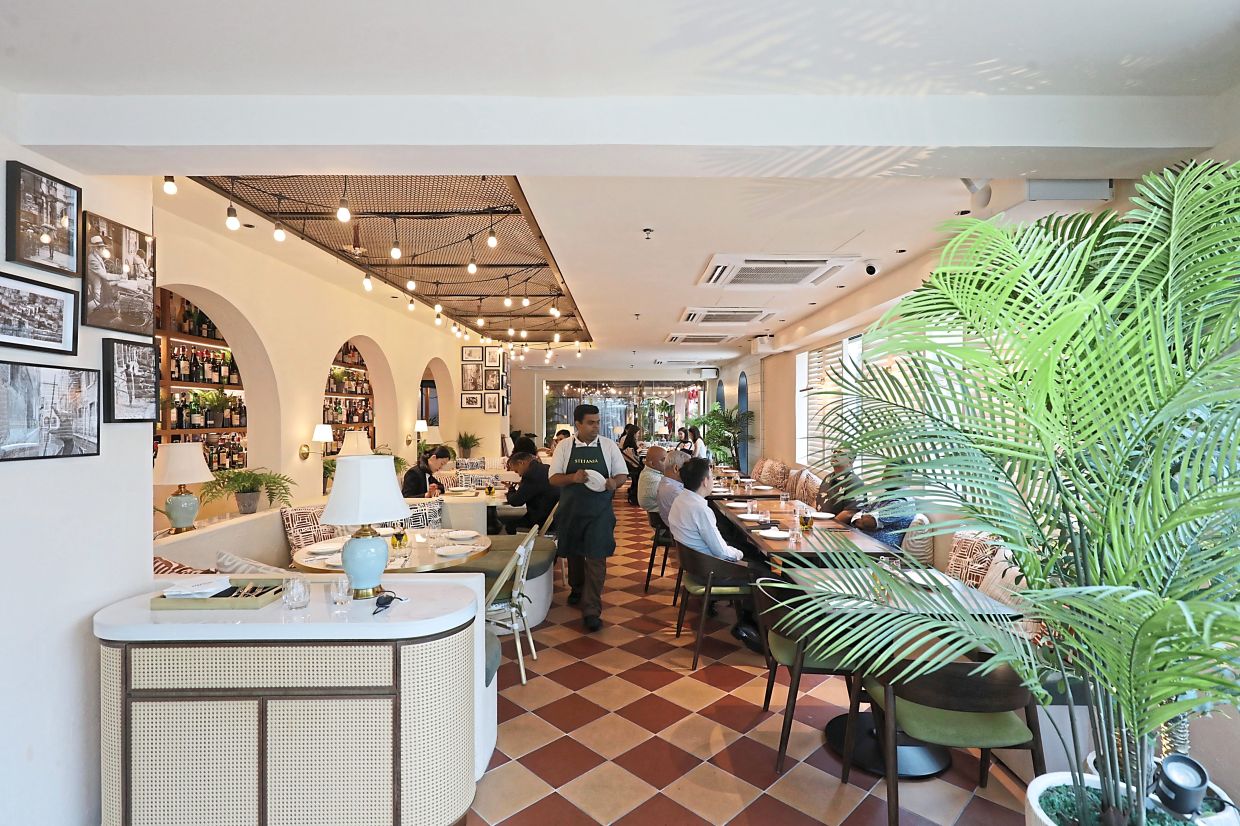 The eatery is welcoming and has a cheerful countenance.