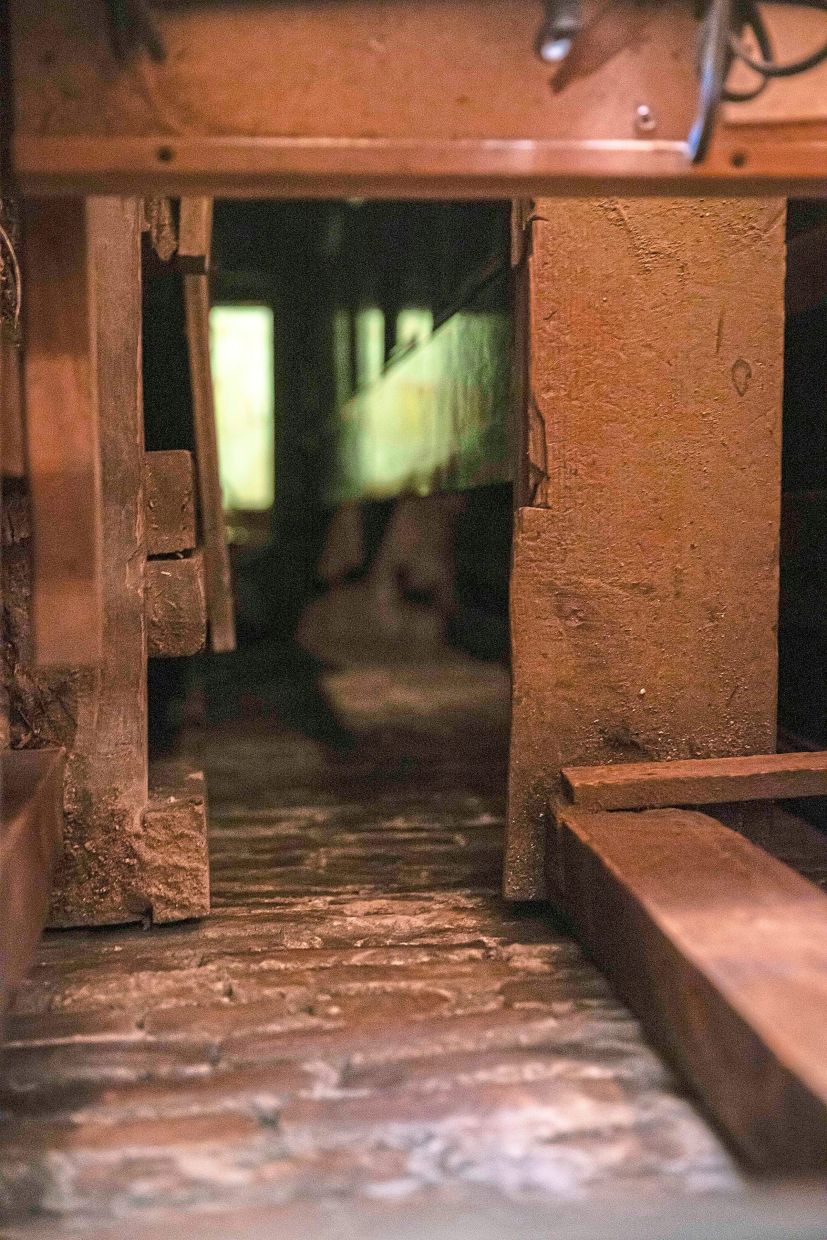 The entrance to the passageway believed to have once been used for the Underground Railroad.