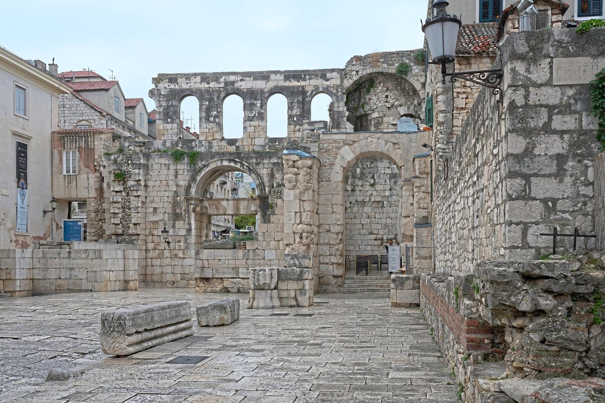The ruins in Diocletian’s Palace, Split. 