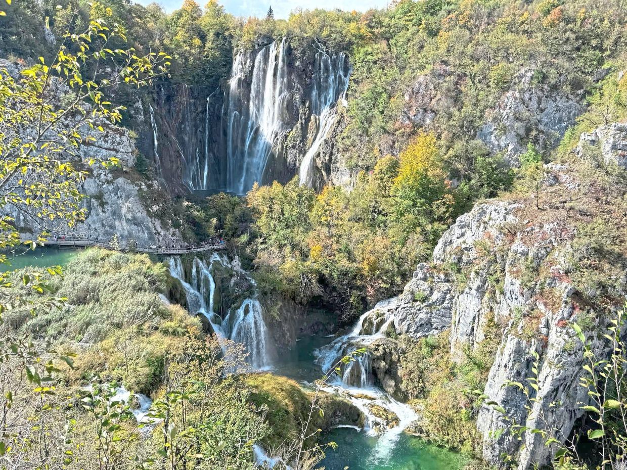 The stunning Plitvices waterfall.