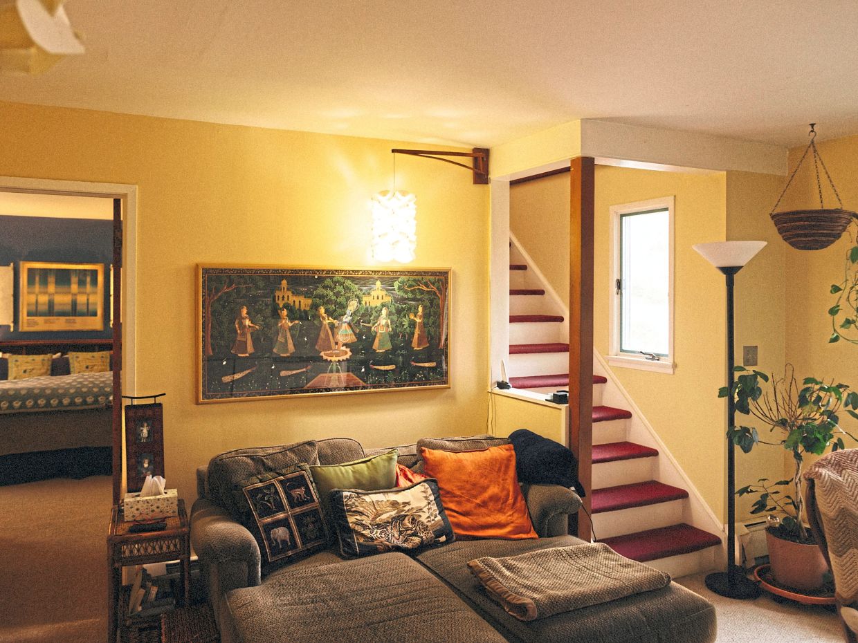 Friends helped her paint this room in her home.