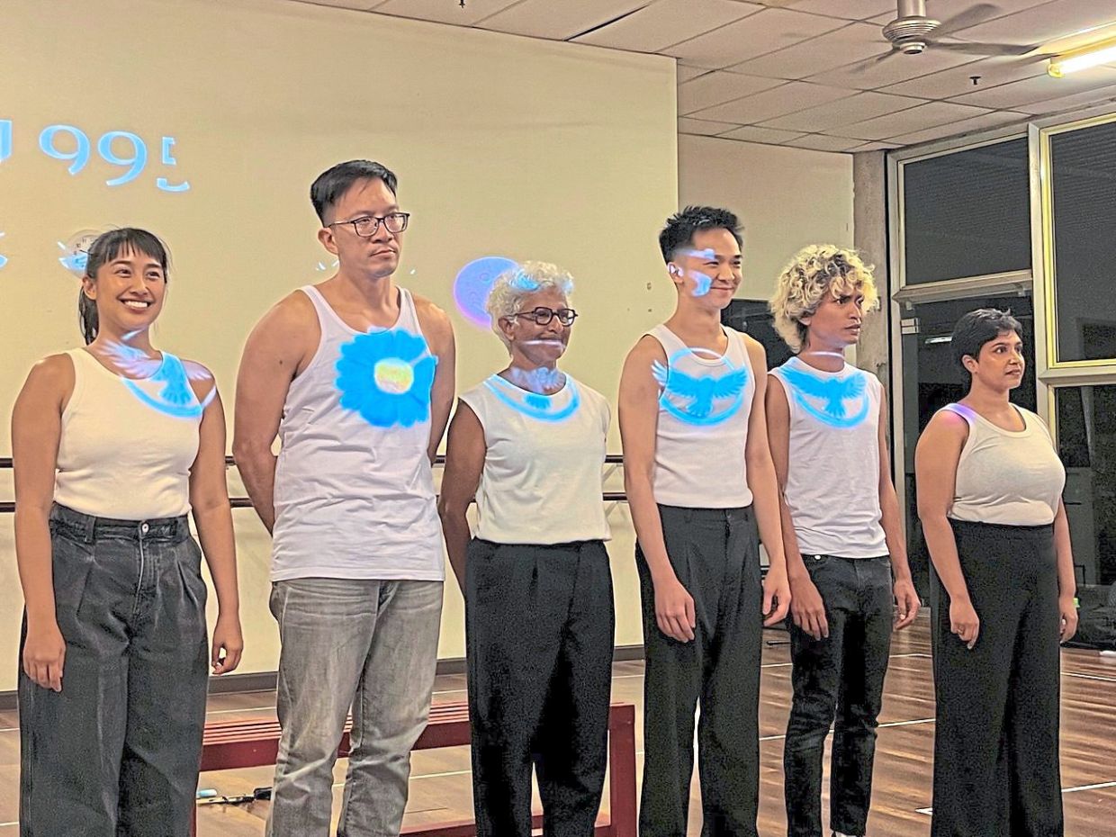 The ensemble (from left) includes Putrina, Loh, James, Zhen, Nabil, and Kamini. – M. IRSYAD / The Star