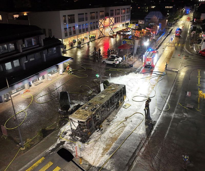 Six killed in Swiss bus fire that may have been deliberate