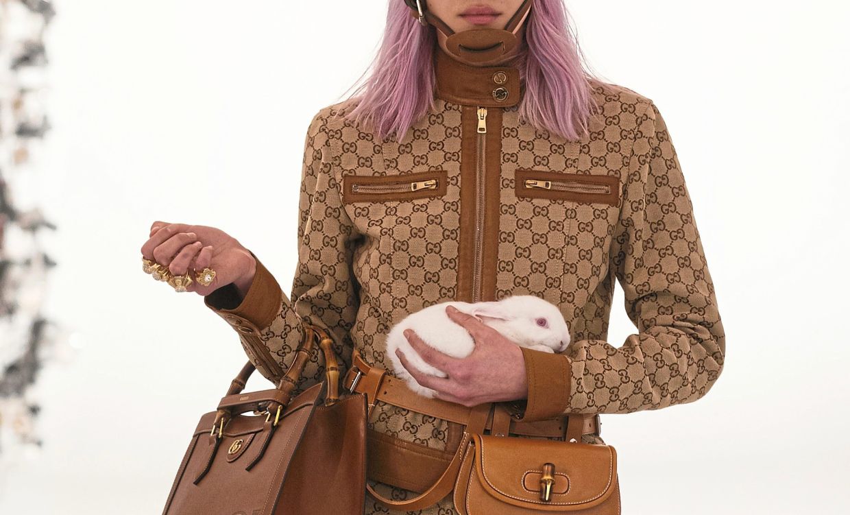 Rabbits have also appeared as live accessories for shows. Photo: Gucci