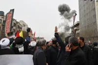 Blast rocks Tehran after Israel threatened to target area where pro-government rally was being held