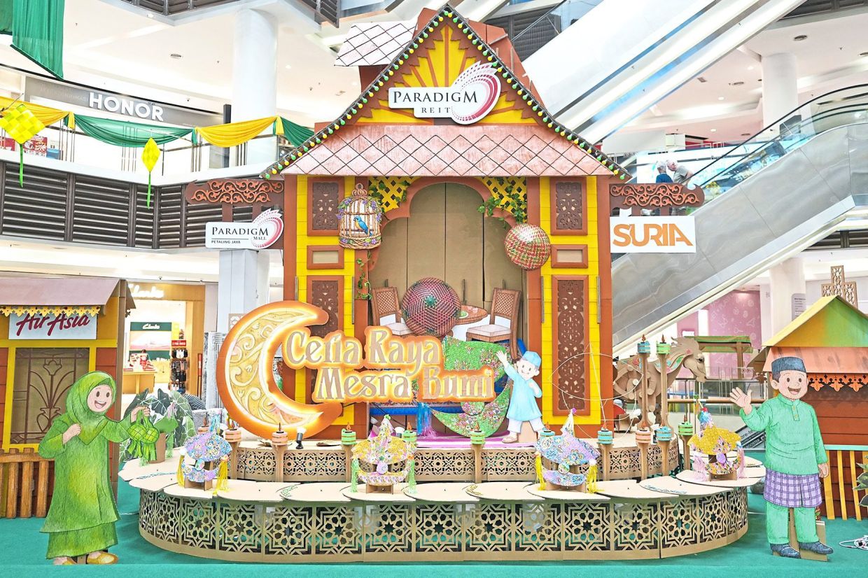 Built largely from recycled cardboard, Paradigm Mall’s festive installation is a more eco-conscious take on the season.