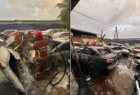 Fire razes 12 cars at workshop in Kuantan