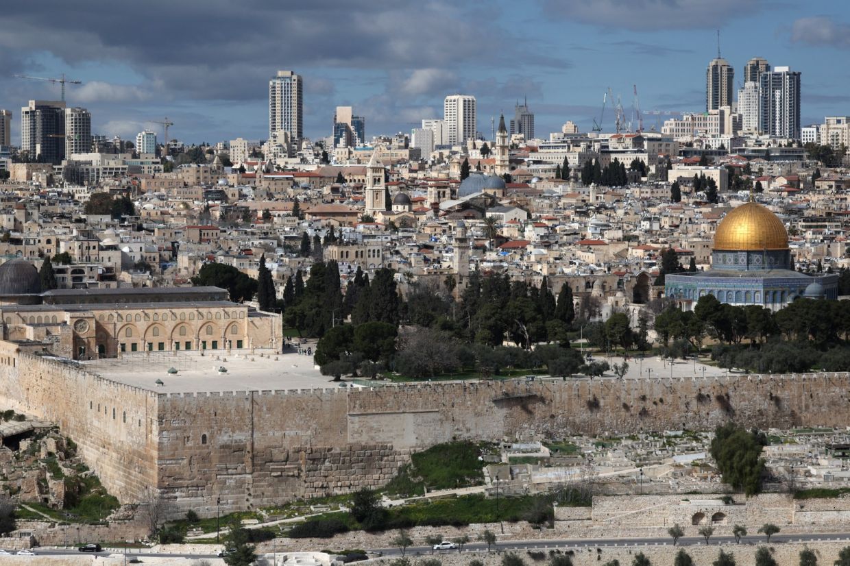 This picture shows a view of Jerusalem with and empty Al-Aqsa Mosque compound and its Dome of the Rock on Feb 28, 2026. The contested plateau has long been a flashpoint in the Arab-Israeli conflict, a crucible of Jewish-Muslim religious and political tensions that have often devolved into violence. — AFP