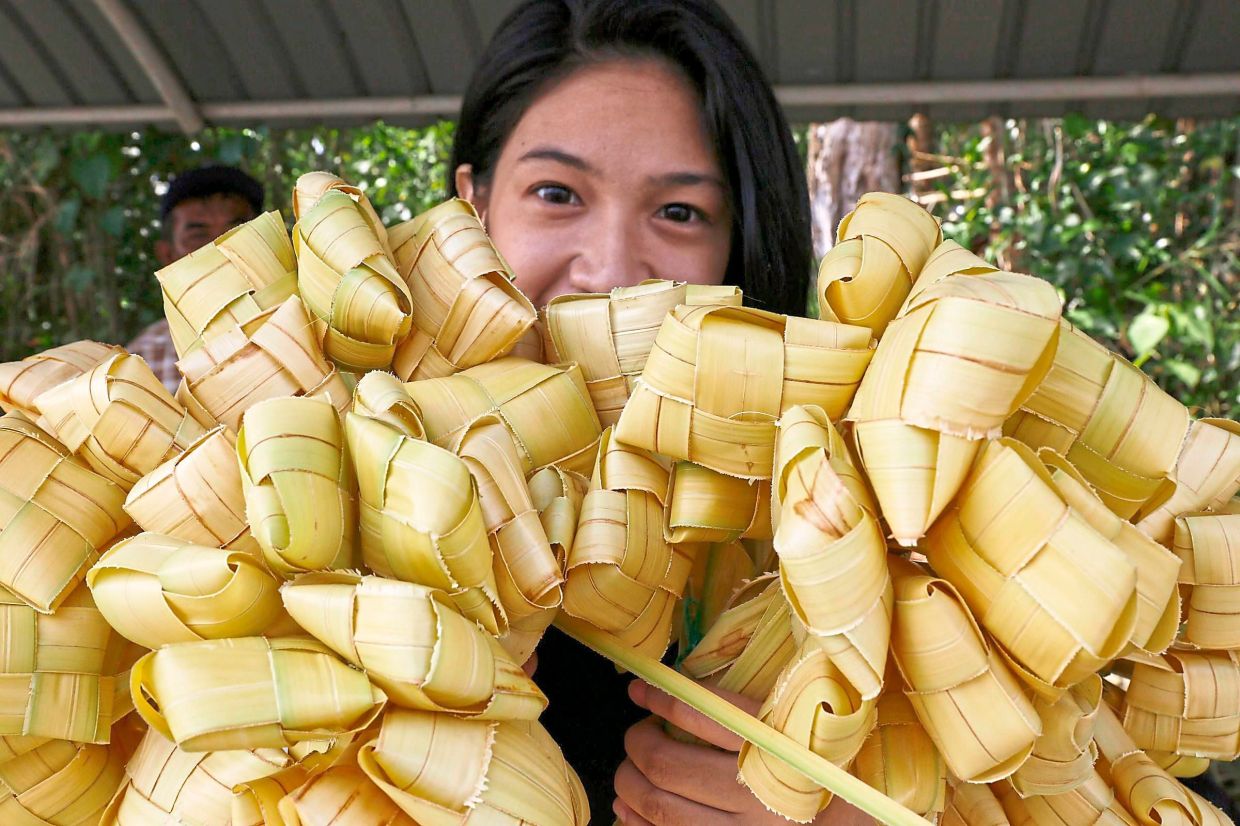 Homestay guests can also learn to weave casings made of coconut leaves that are used to cook ketupat, a compressed rice cake usually eaten with other delicacies like rendang. — ZULAZHR SHEBLEE/The Star