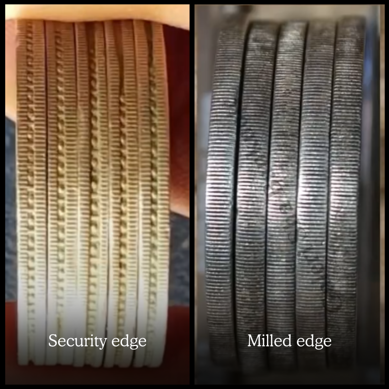 (Screengrab from Matzis Jusdi / YOUTUBE) Kenali Duit Syiling 50 Sen Security Edge (SE) & Milled Edge (ME)