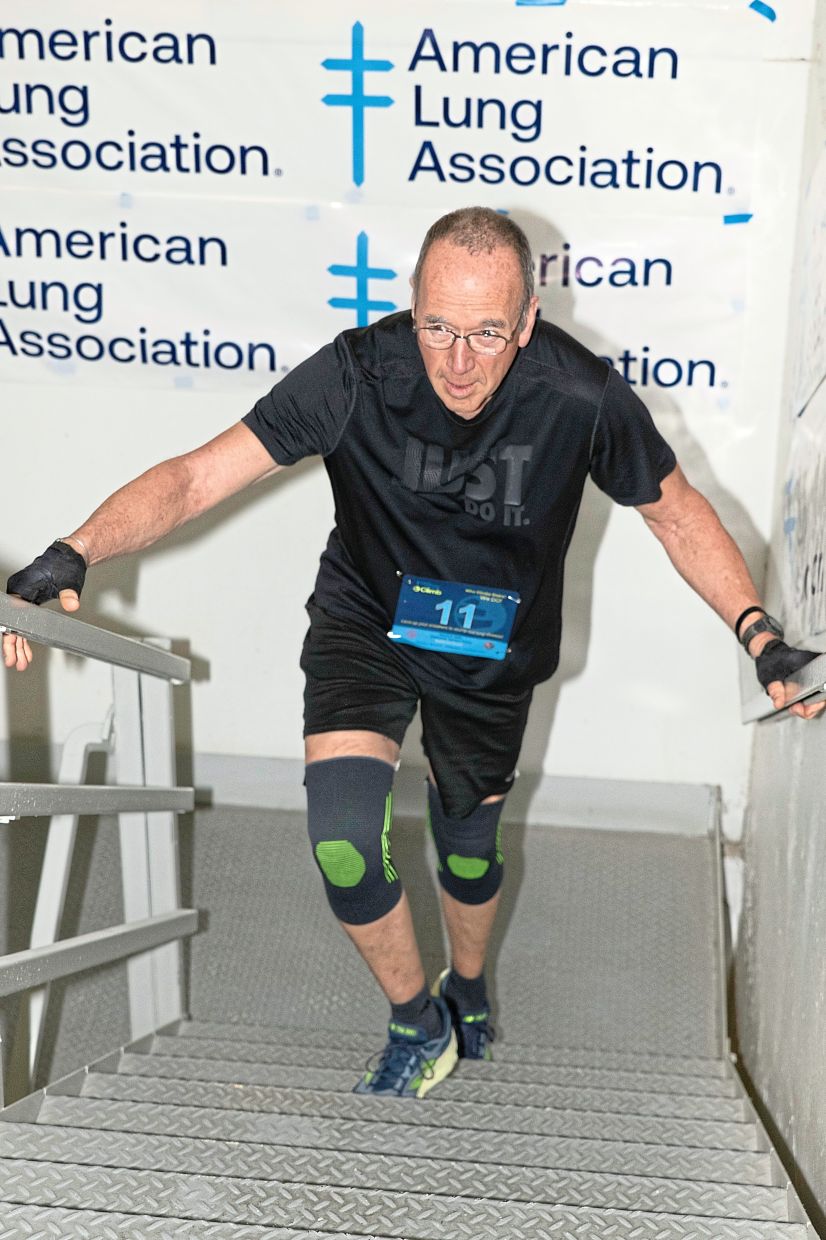 McGee during a fundraising stair-climbing event in Oakbrook, Illinois. — PAT DAVIES/American Lung Association