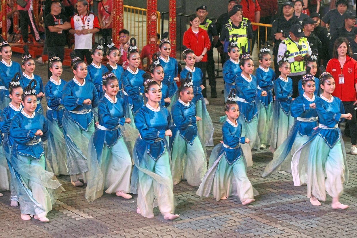 Dancers taking part in the parade.