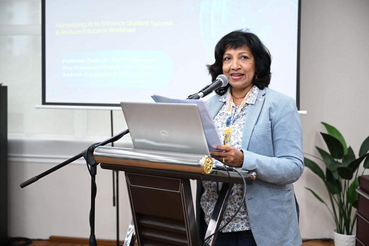 OUM vice president and deputy vice-chancellor Prof Datin Dr Santhi Raghavan said that technological interventions applied without sufficient critique may obscure educational realities rather than address them.