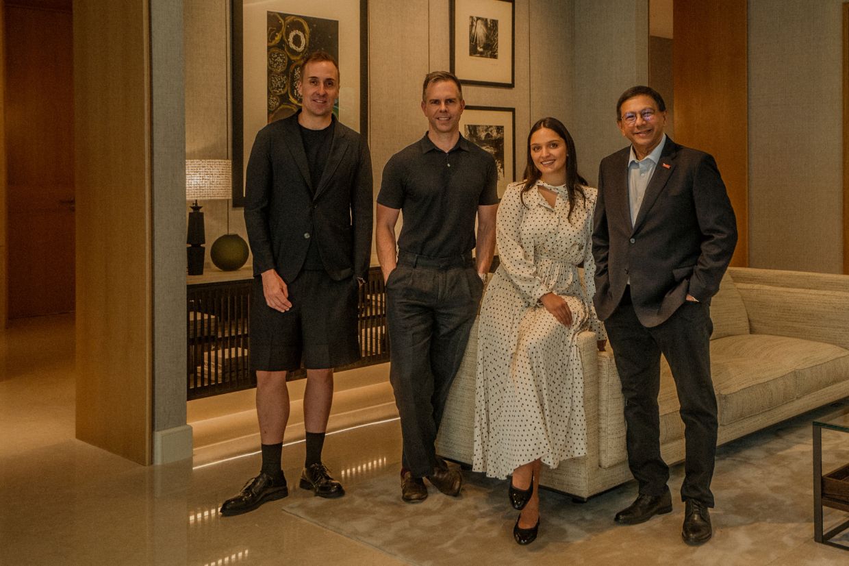 A significant partnership: (from left) SPACE Group interiors and business development head (Asia Pacific) David Hartikainen, chief executive officer Leighton Clarke, Yasmin and Christopher commemorating their partnership.SPACE Group was appointed Eden Taman Duta’s show unit interior design partner. 