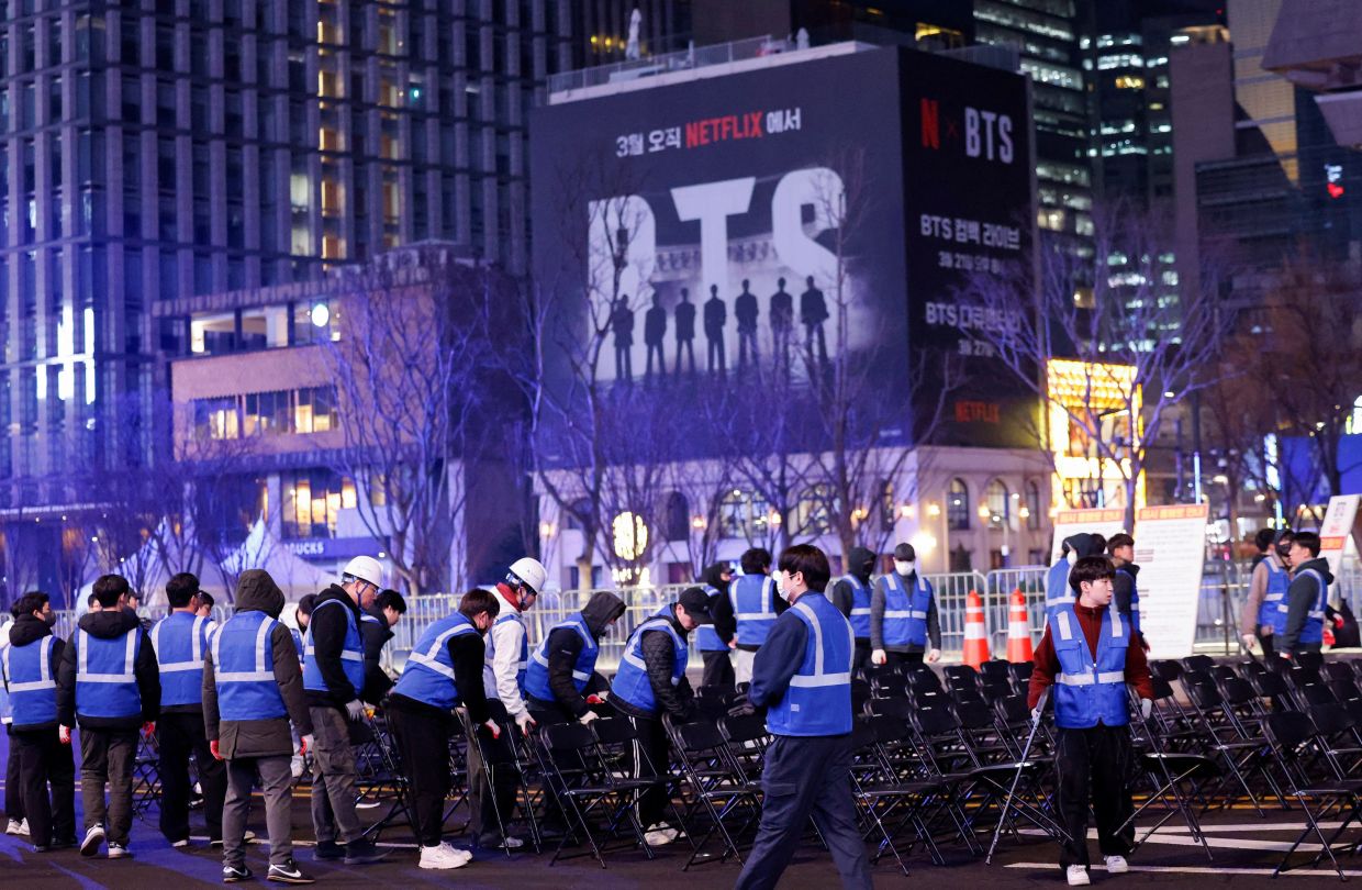 BTS are back: Central Seoul locks down for Kpop supergroup's first show ...