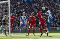 Soccer-Welbeck double steers Brighton to 2-1 victory over Liverpool