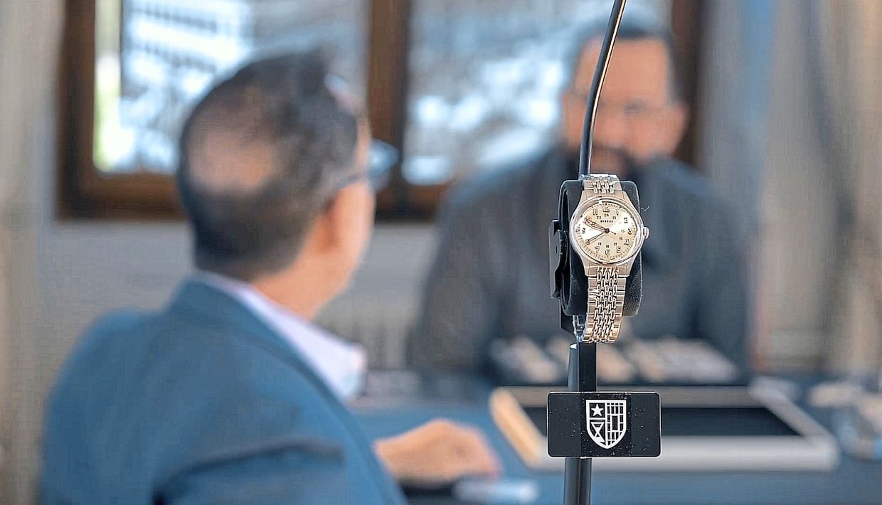 A one-to-one meeting at the Time to Watches exhibition in Geneva, Switzerland.