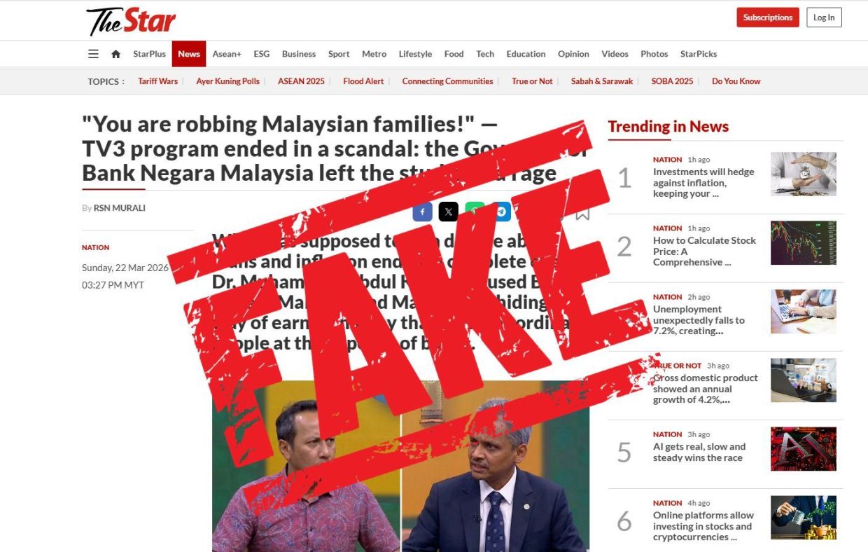 Beware of fake news article posing as The Star | The Star